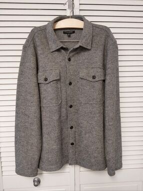Banana Republic Men's Gray Wool Shirt Jacket